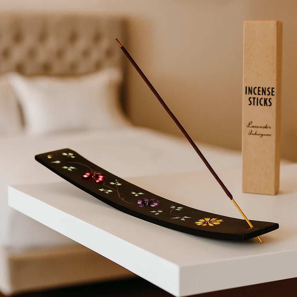 Brûleur encens bâton en stéatite - Fleurs