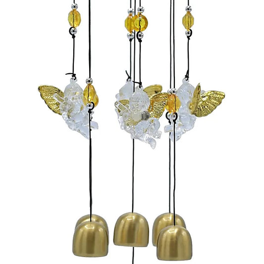 Anges décoratifs du carillon à vent 5 anges en métal de 65 cm