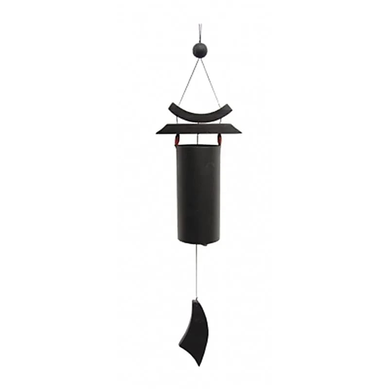 Carillon à vent Zen noir de 58 cm, décoration apaisante pour jardin, terrasse ou intérieur, ambiance feng shui et relaxation