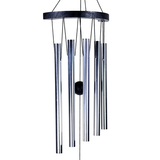 Carillon à vent décoratif en aluminium 5 tubes, ambiance zen et relaxante