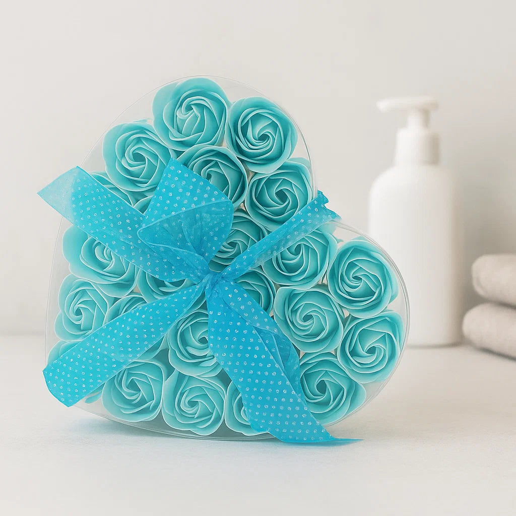 Fleurs de savon - Coeur de 24 roses