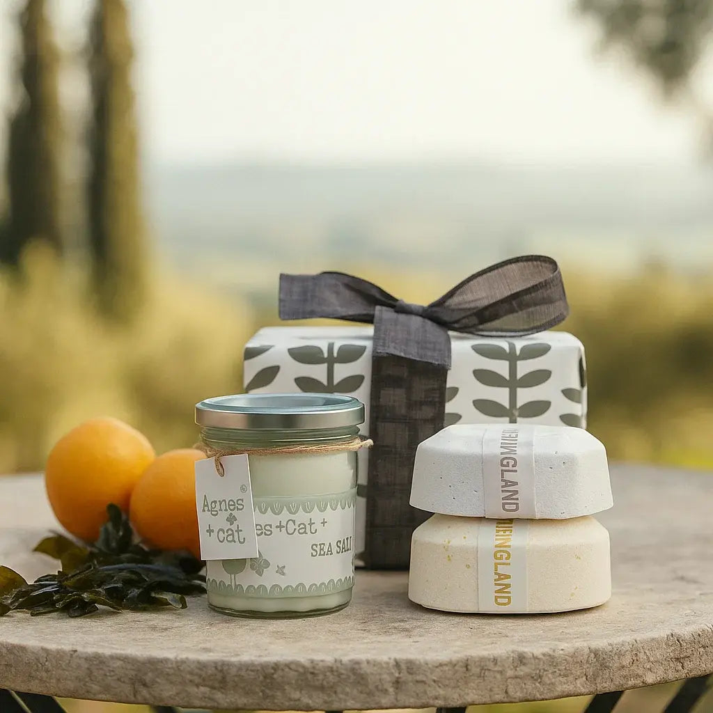 Coffret Cadeaux Bougie Sels de Mer &amp; Bombes de bain | Agnès &amp; Cat