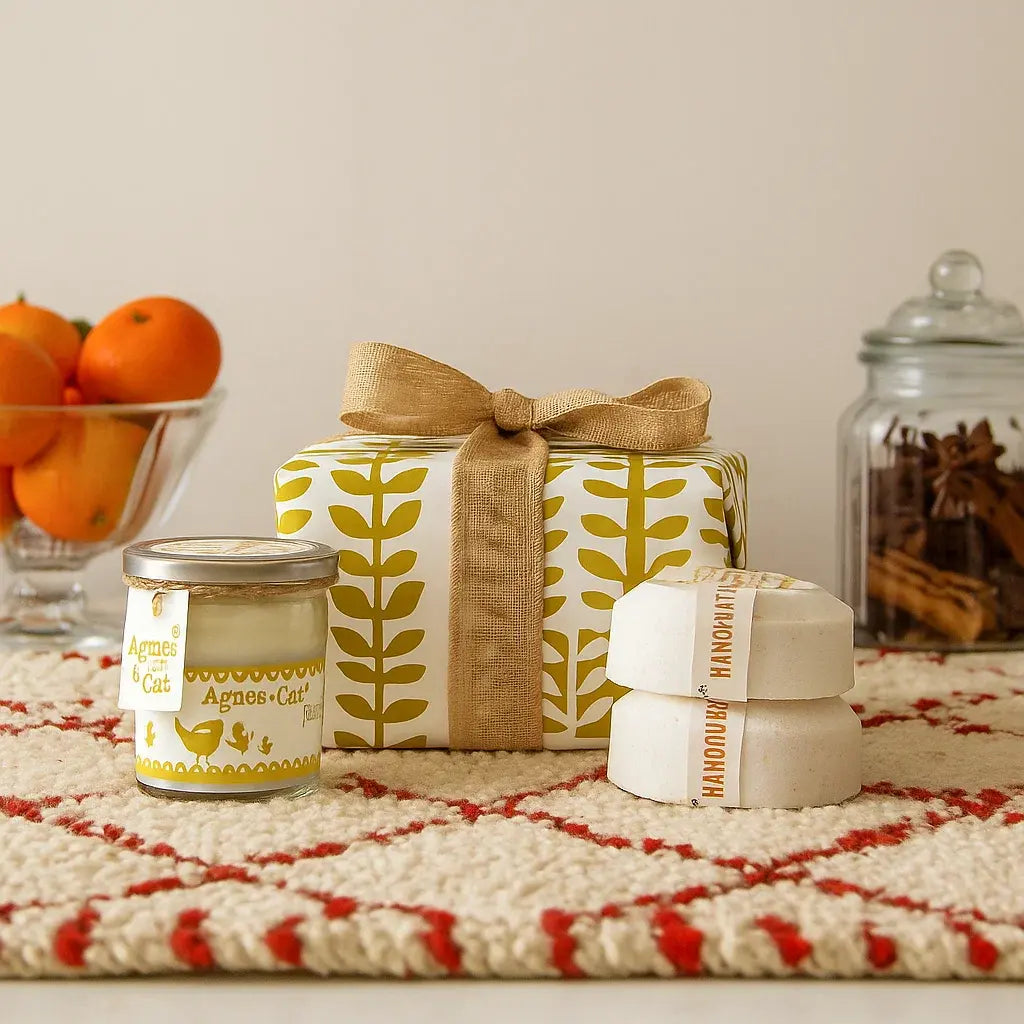 Coffret Cadeaux Bougie &amp; Bombes de bain | Agrumes &amp; Épices orientales