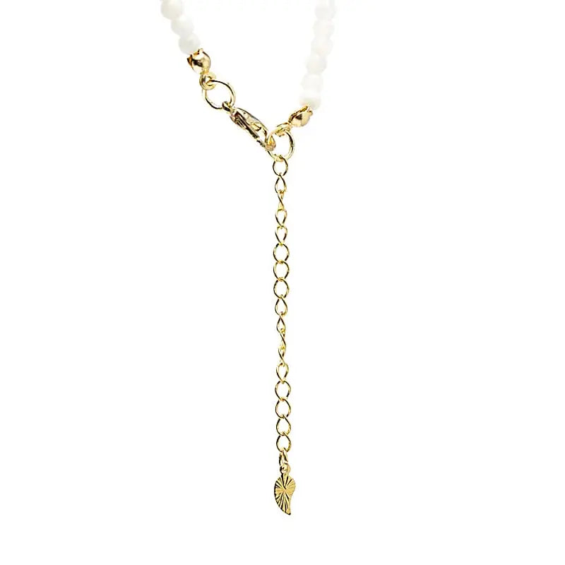 Collier pierre de lune et lune 37 cm, collier ésotérique pour émotions apaisées