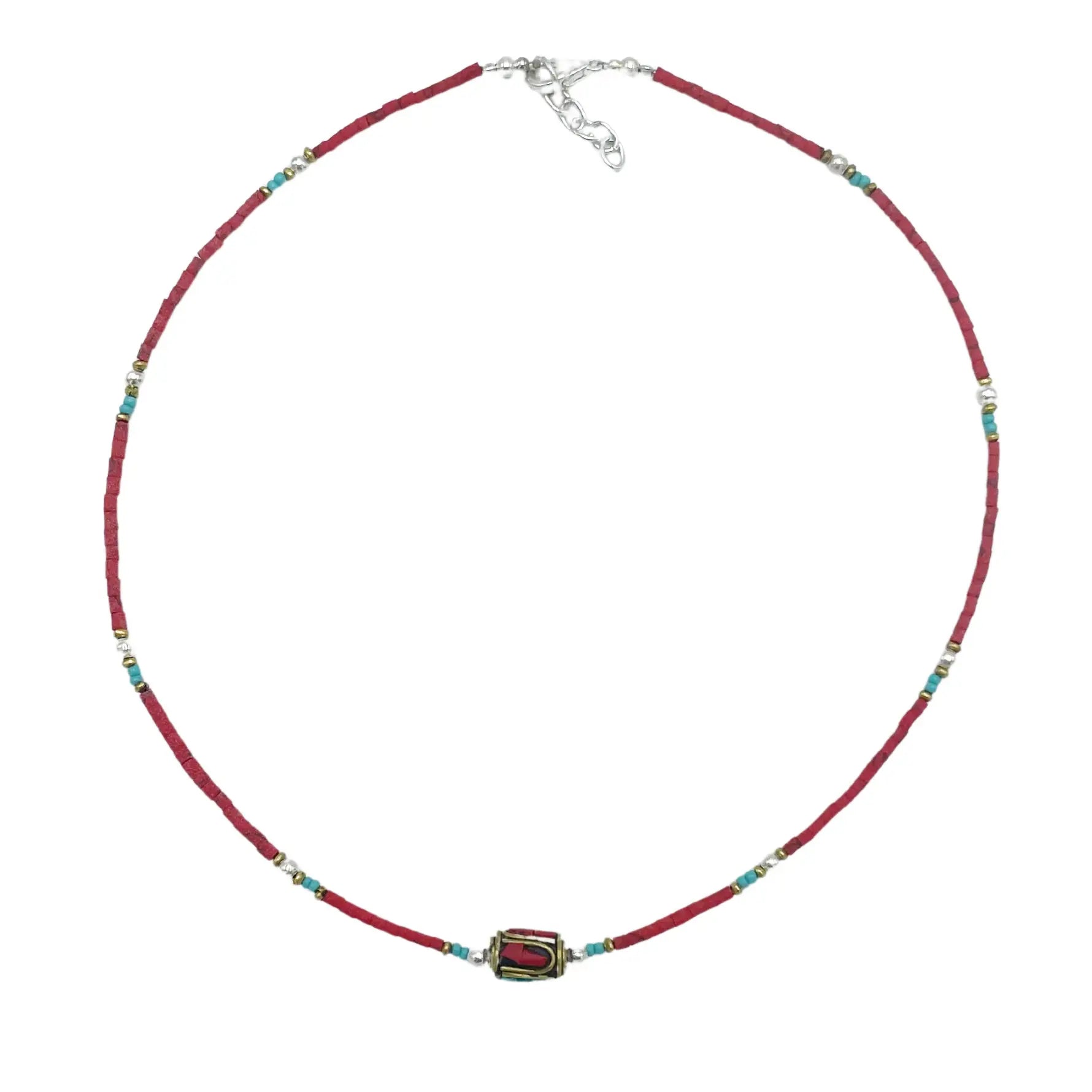 Collier de pierres précieuses - Corail