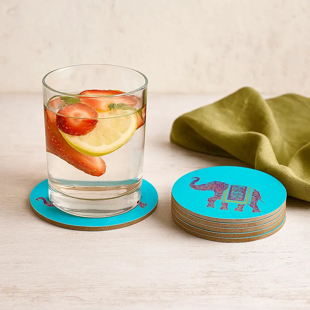Sous-verre Éléphant bleu