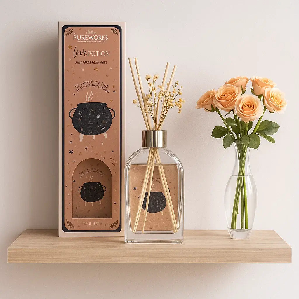 Diffuseur de parfum Philtre d’Amour en situation dans une décoration romantique