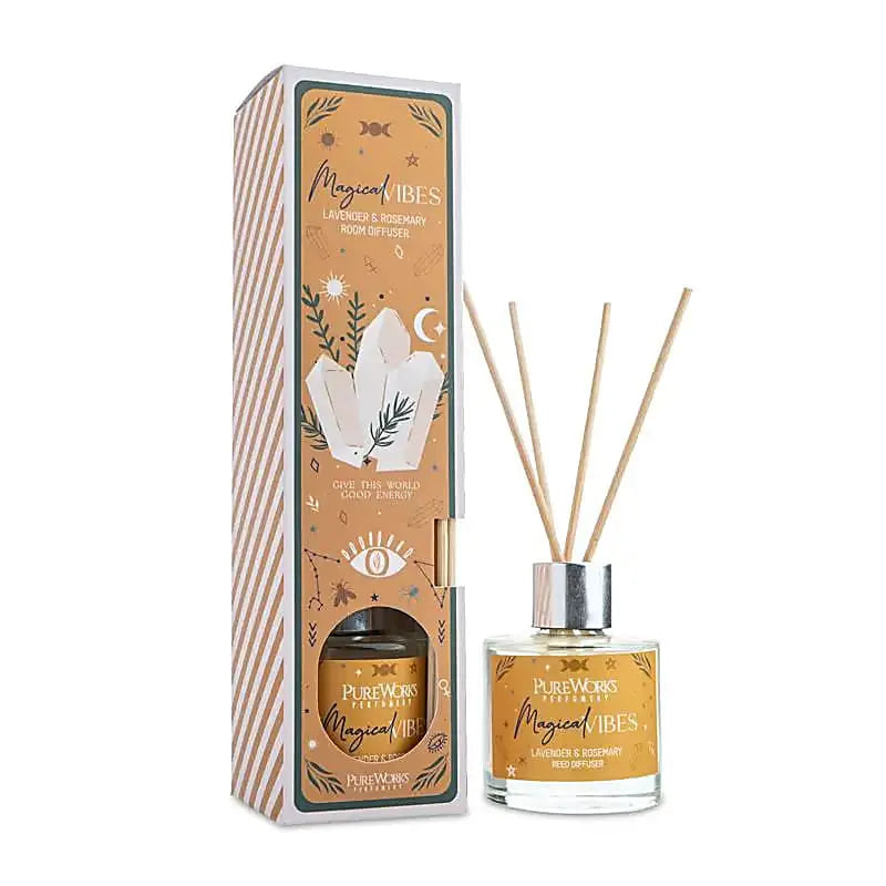 Diffuseur de parfum Vibrations Magiques petit format avec packaging – Lavande &amp; Romarin