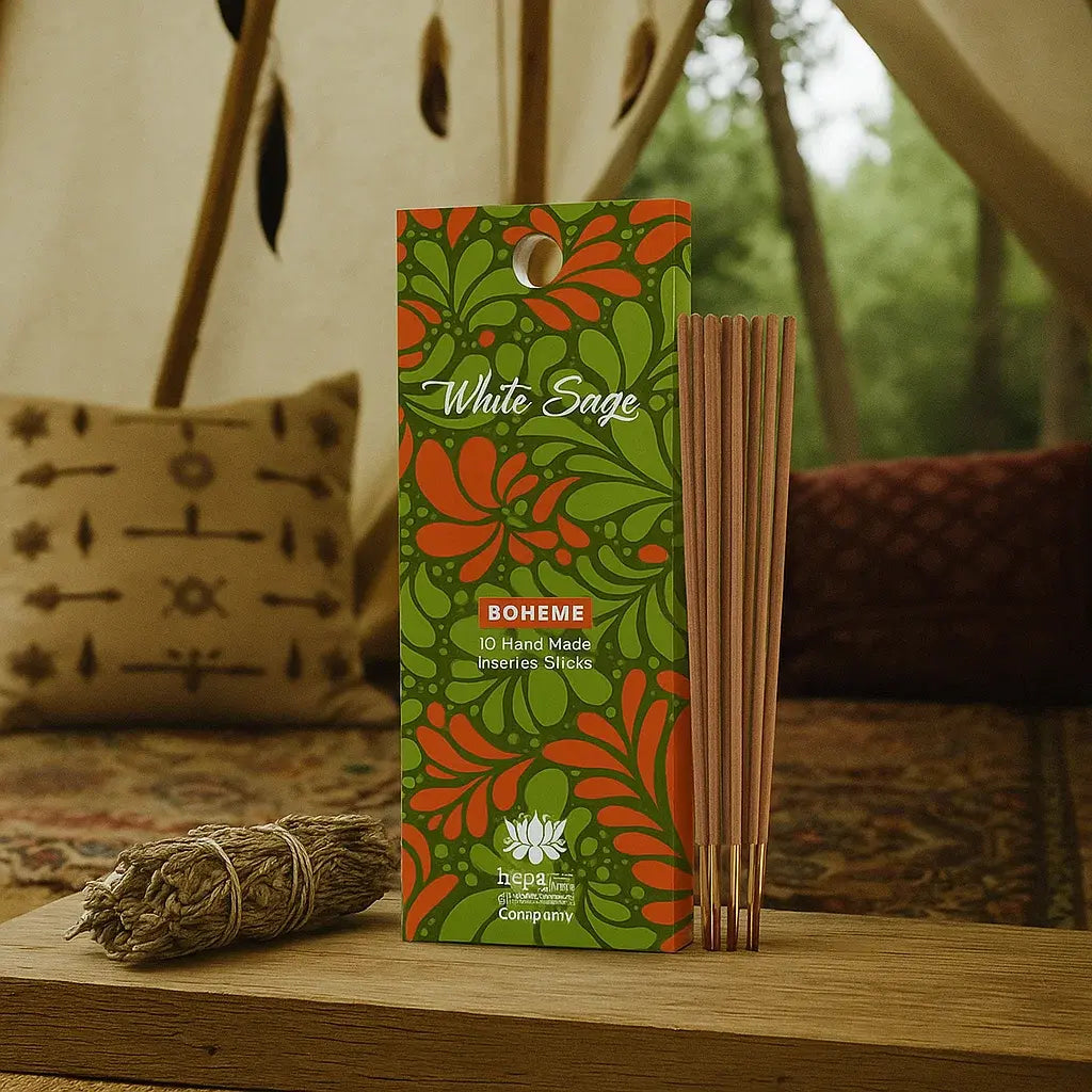 Encens naturel à la sauge blanche bohème pour purification énergétique des espaces