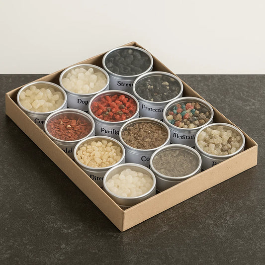 Encens Résine - collection de 12 boites - 12 x 20g