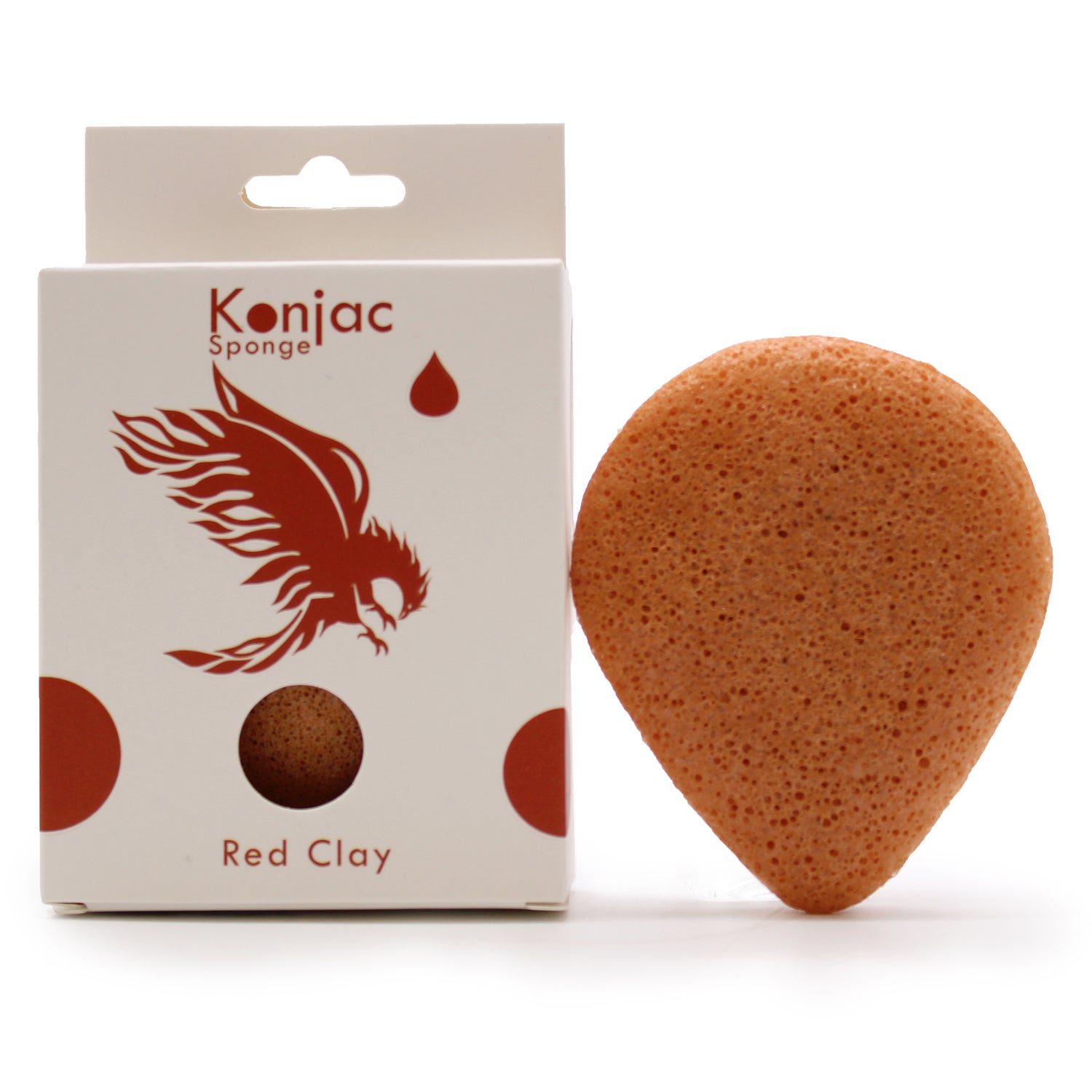 Éponge Konjac Goutte - Parfums naturels - Argile Rouge - Astroya