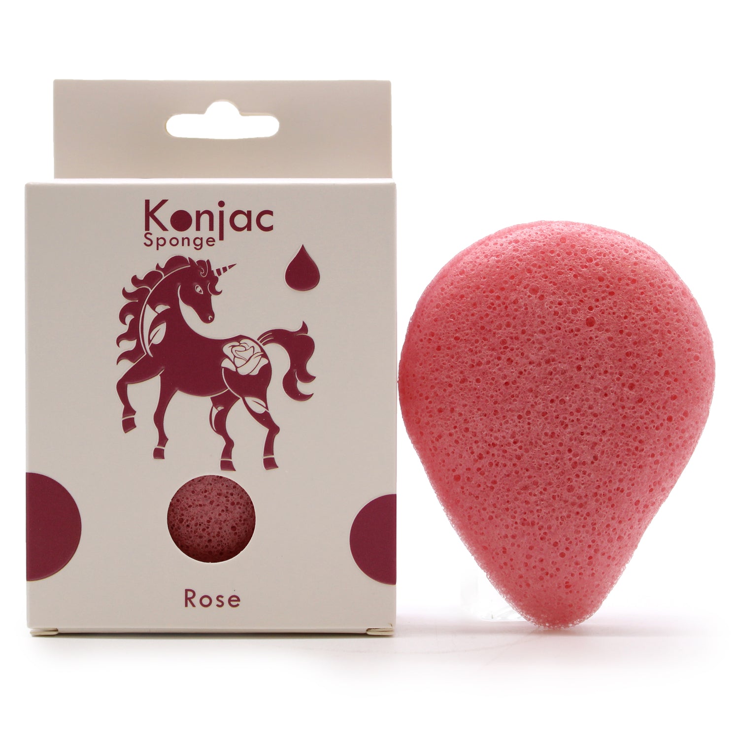 Éponge Konjac Goutte - Parfums naturels - Rose - Astroya