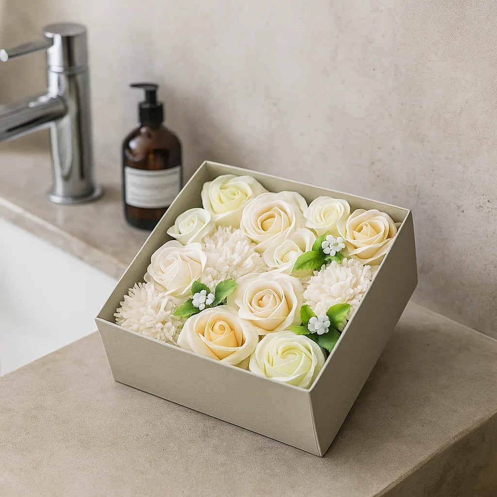 Fleurs de savon - coffret carré