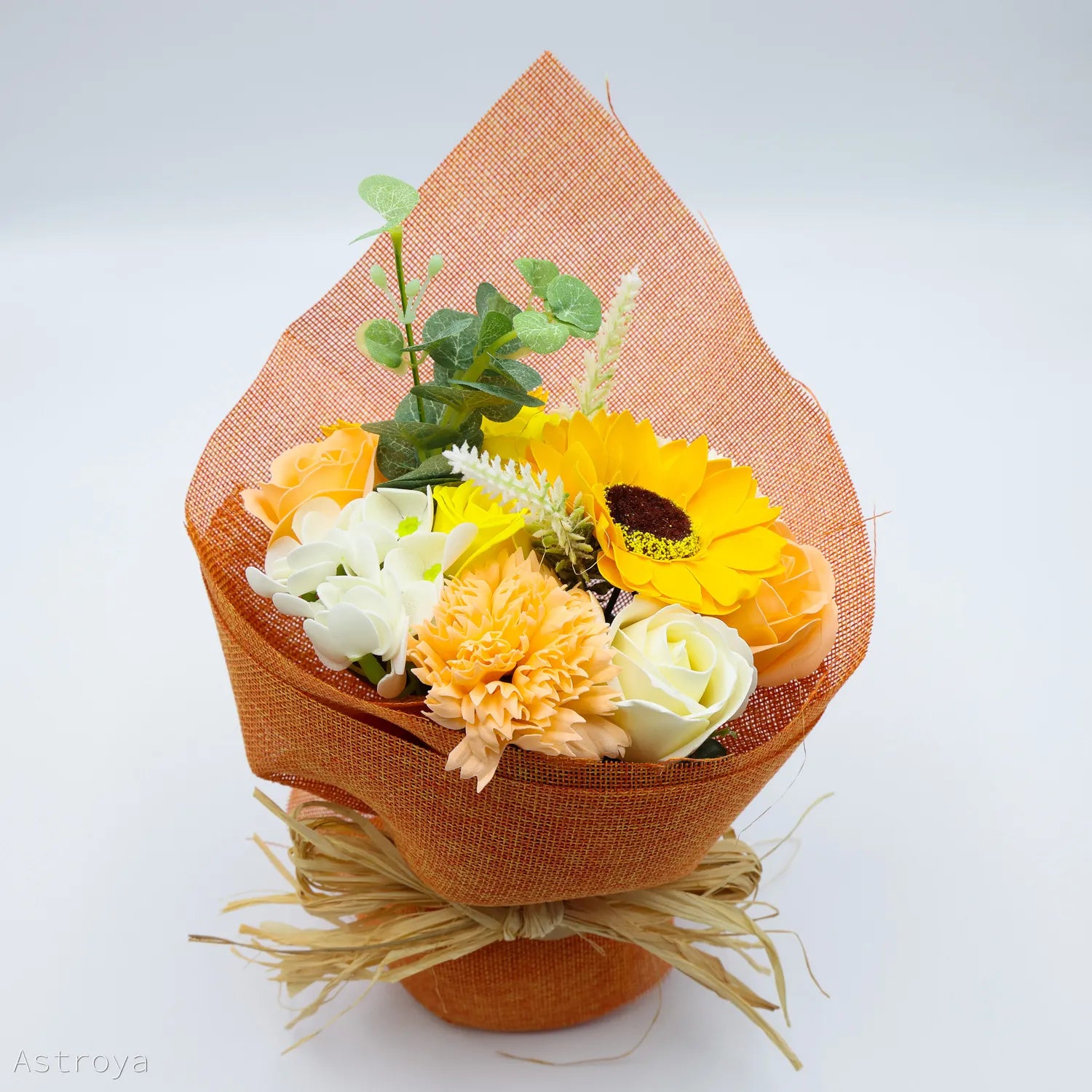 Zoom sur le bouquet de Fleurs de savon  orange