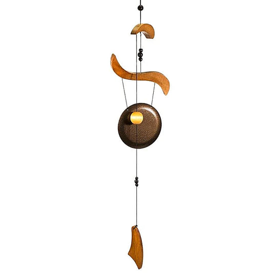 Grand carillon à vent Feng Shui 70 cm en métal et bois, décoration zen et harmonisation énergétique