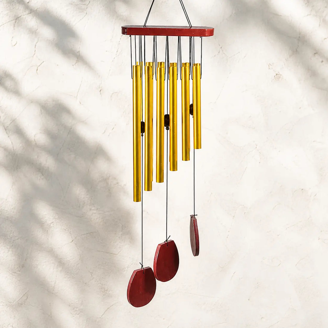 Grand carillon à vent 12 tubes aluminium et bois - 70cm