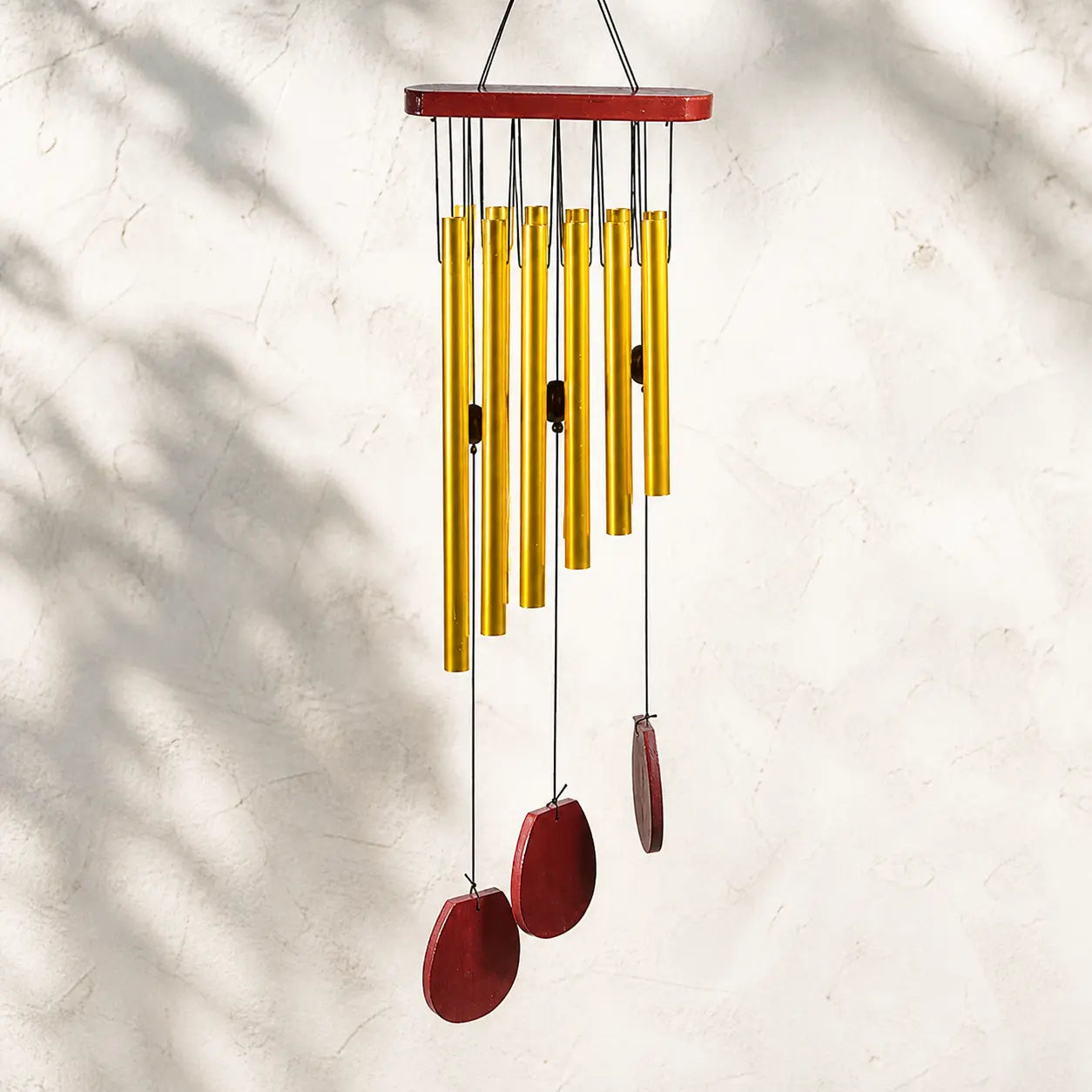 Grand carillon à vent 12 tubes aluminium et bois - 70cm