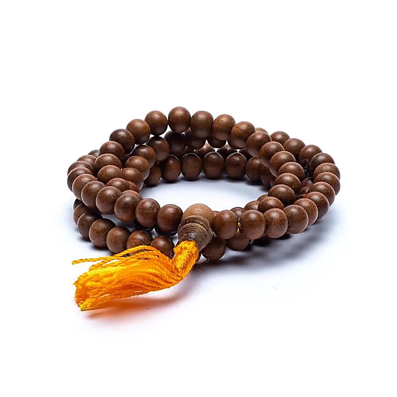 Mala en Bois de Santal de 8mm, idéal pour la méditation
