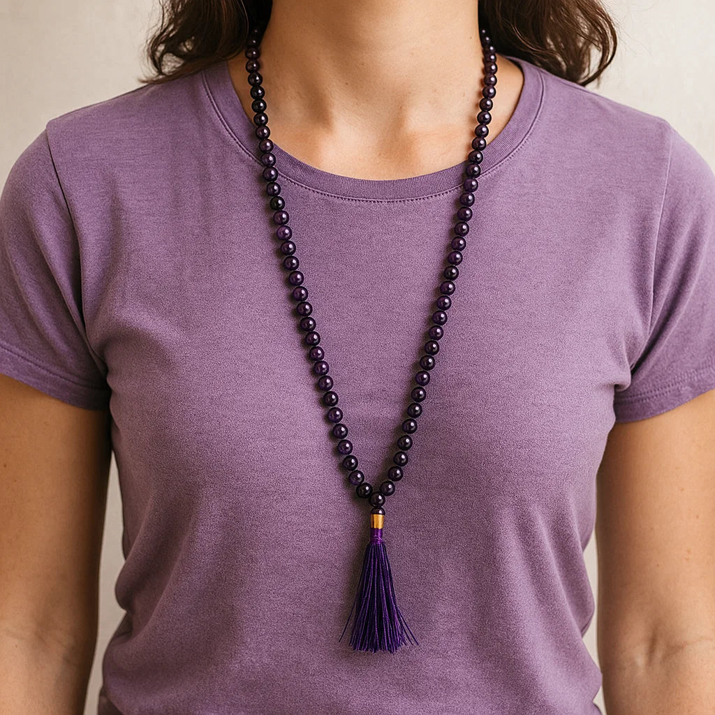 Mala Améthyste  de qualité AA | 108 perles