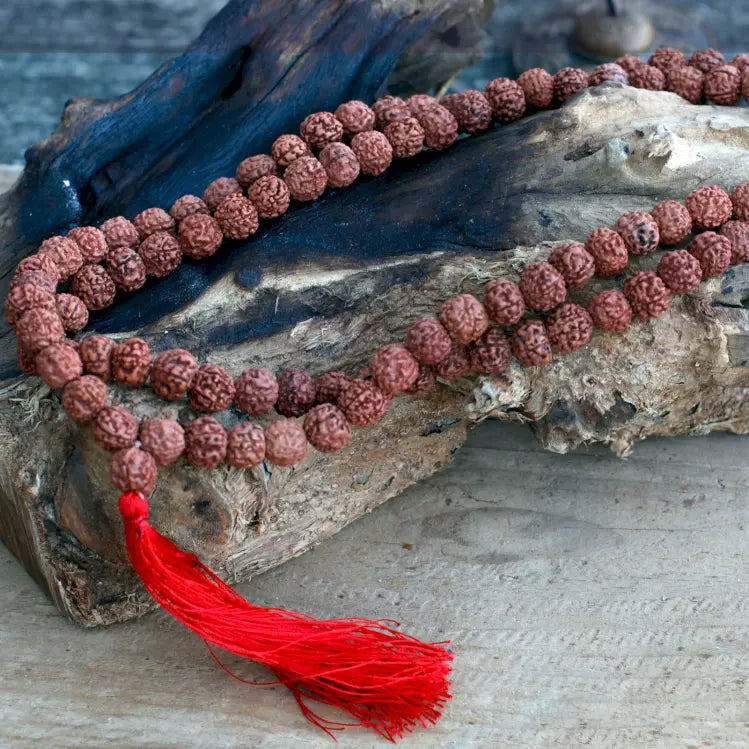 Mala Rudraksha | Pompom Rouge - 10mm