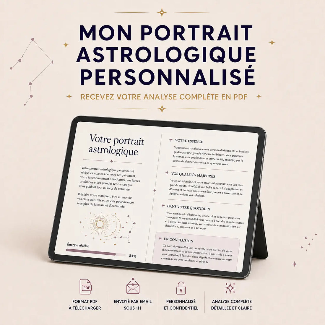 Thème natal personnalisé : votre portrait astrologique (PDF)