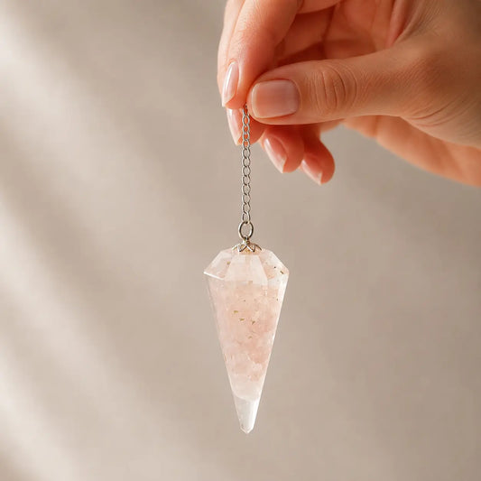 Pendule Orgonite & Quartz Rose facetté