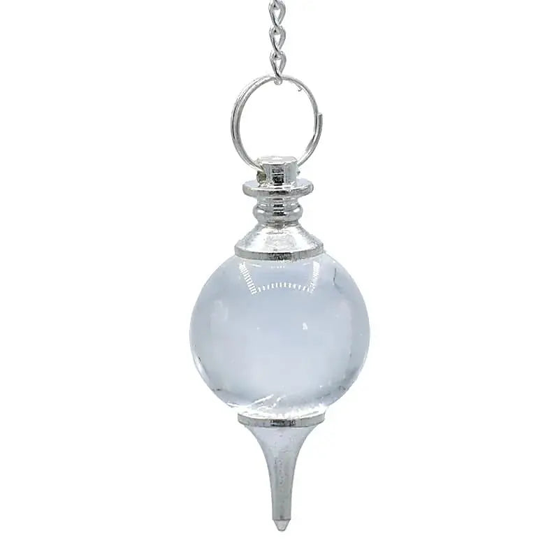 Vue détaillée du Pendule Cristal de roche 7 Chakras
