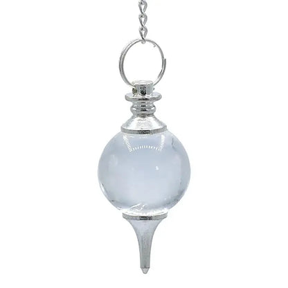 Vue détaillée du Pendule Cristal de roche 7 Chakras