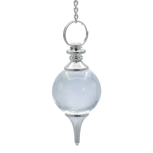 Vue détaillée du Pendule Cristal de roche 7 Chakras