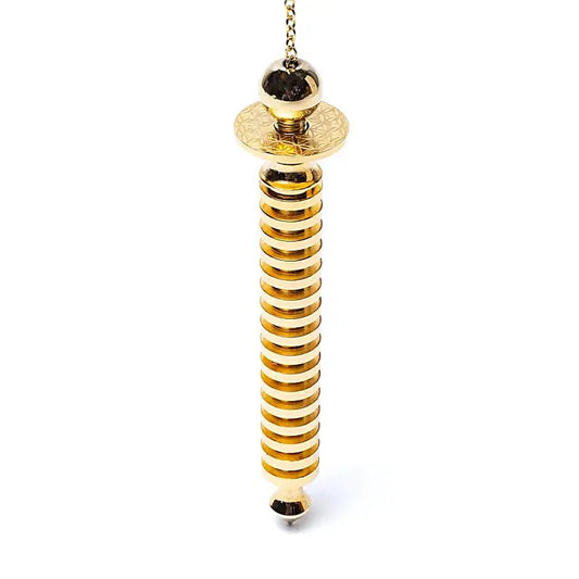 Pendule Fleur de Vie en laiton plaqué or
