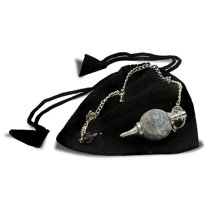 Pendule Lapis Lazuli Poli avec pochette - divination et spiritualité douce