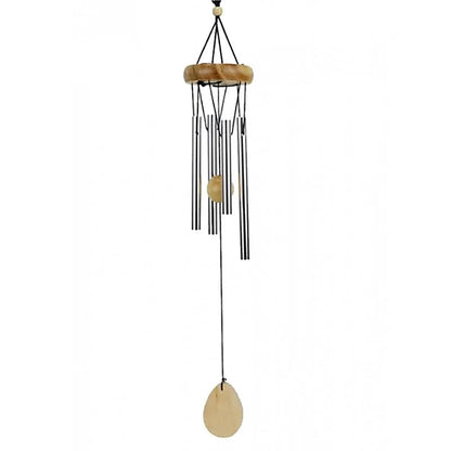 Petit carillon décoratif en bois et aluminium à 4 tubes, 14 cm