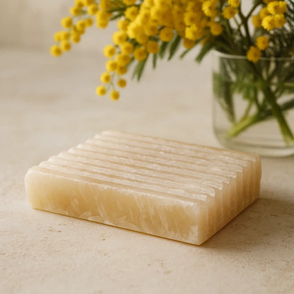 Porte savon carré en Onyx miel
