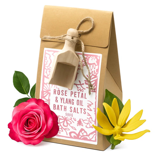 Sel de bain de l'Himalaya - Pétales de Rose et Ylang Ylang