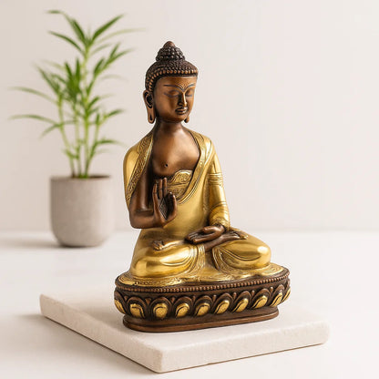 Bouddha Mudra Enseignement bichrome